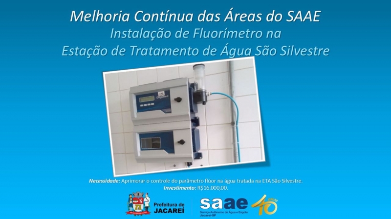 INSTALAÇÃO DE FLUORÍMETRO - ETA SÃO SILVESTRE