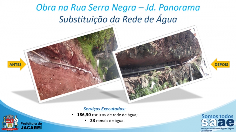 SAAE REALIZA OBRA PARA SUBSTITUIÇÃO DA REDE DE ÁGUA NA RUA SERRA NEGRA