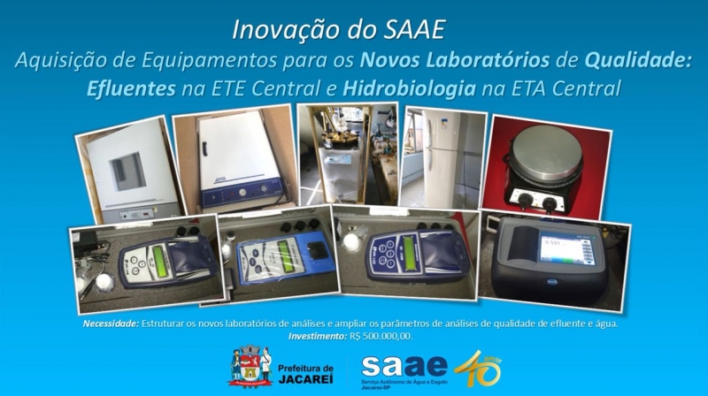 AQUISIÇÃO DE EQUIPAMENTOS PARA NOVOS LABORATÓRIOS DE QUALIDADE - ETA CENTRAL