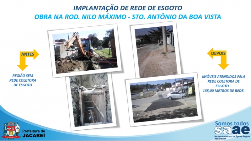 SAAE REALIZA OBRA PARA IMPLANTAÇÃO DE REDE DE ESGOTO NA ROD. NILO MÁXIMO