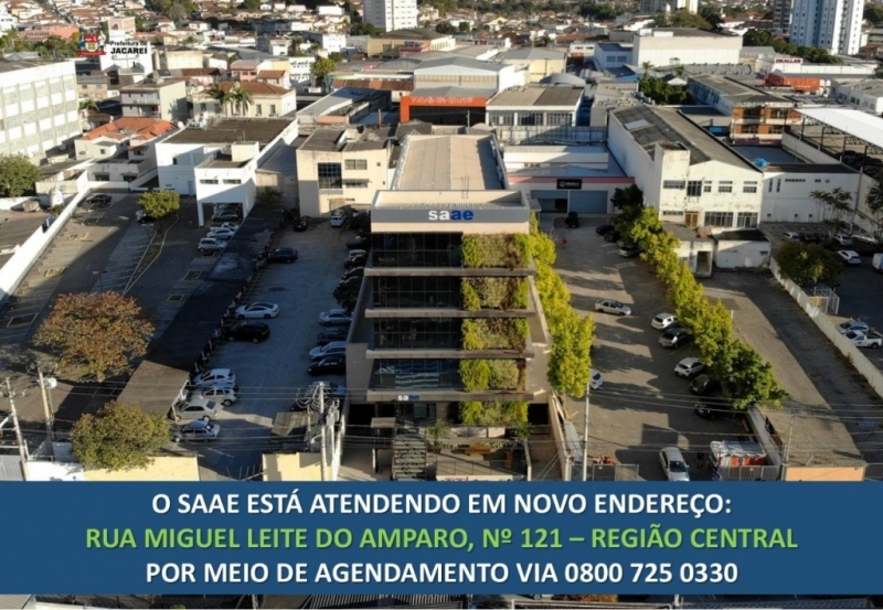 SAAE ESTÁ ATENDENDO EM NOVO LOCAL POR AGENDAMENTO VIA 0800