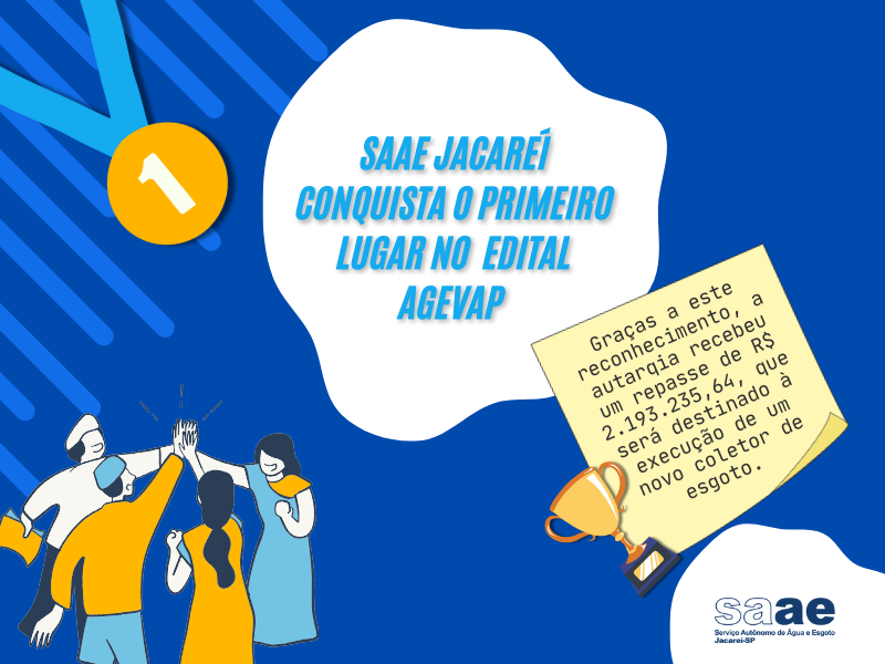 SAAE Jacareí conquista 1º lugar em edital e recebe mais de R$ 2 milhões para investimento em novo coletor de esgoto
